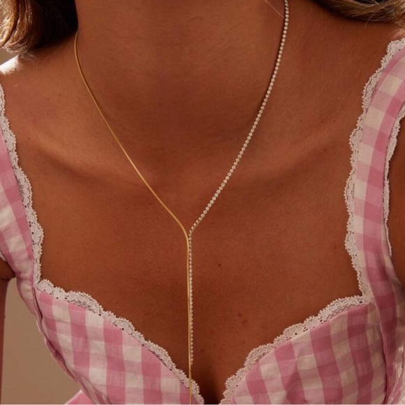 Anthropologie Jewelry - Diamond Lariat Necklace Q829